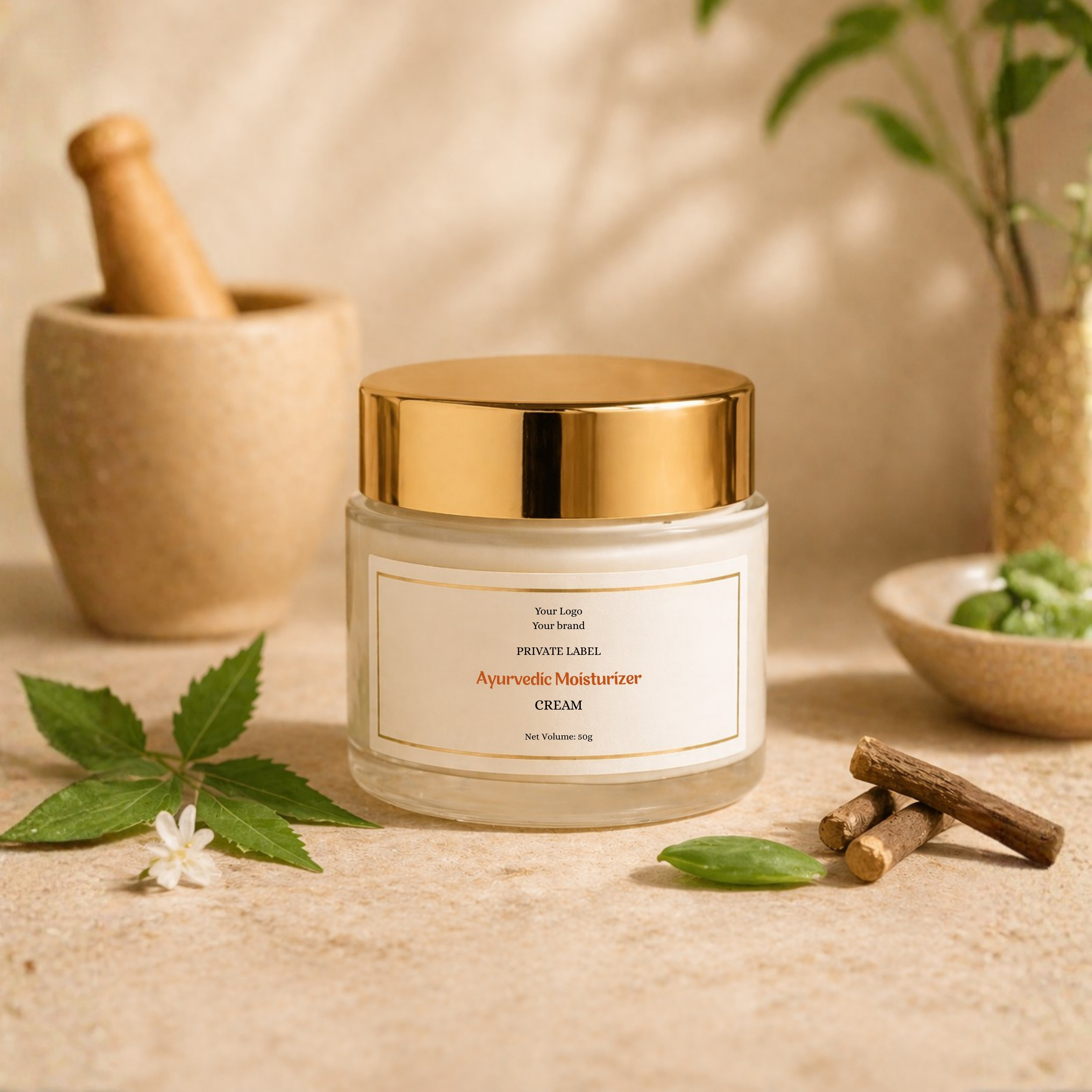 Private Label Ayurvedic Moisturizer Cream, Manufacturing care beauty, clean skincare Manufacturing  