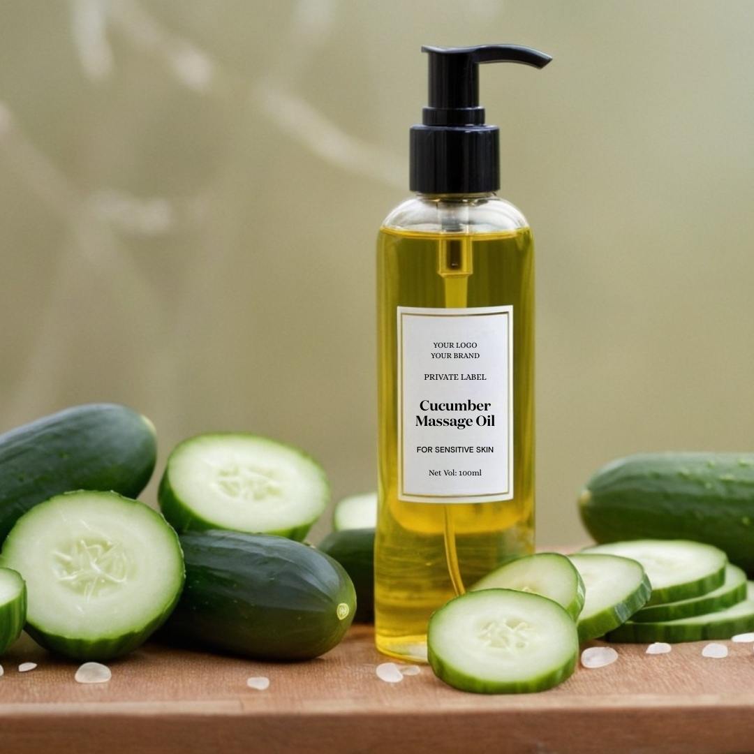 Private-Label-Cucumber-Massage-Oil-for-Sensitive-Skin
