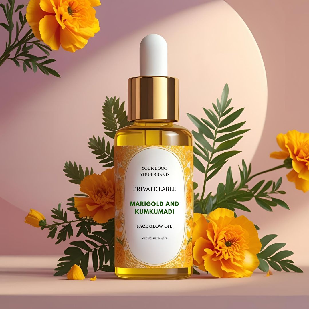 Private-Label-Marigold-and-Kumkumadi-Face-glow-Oil