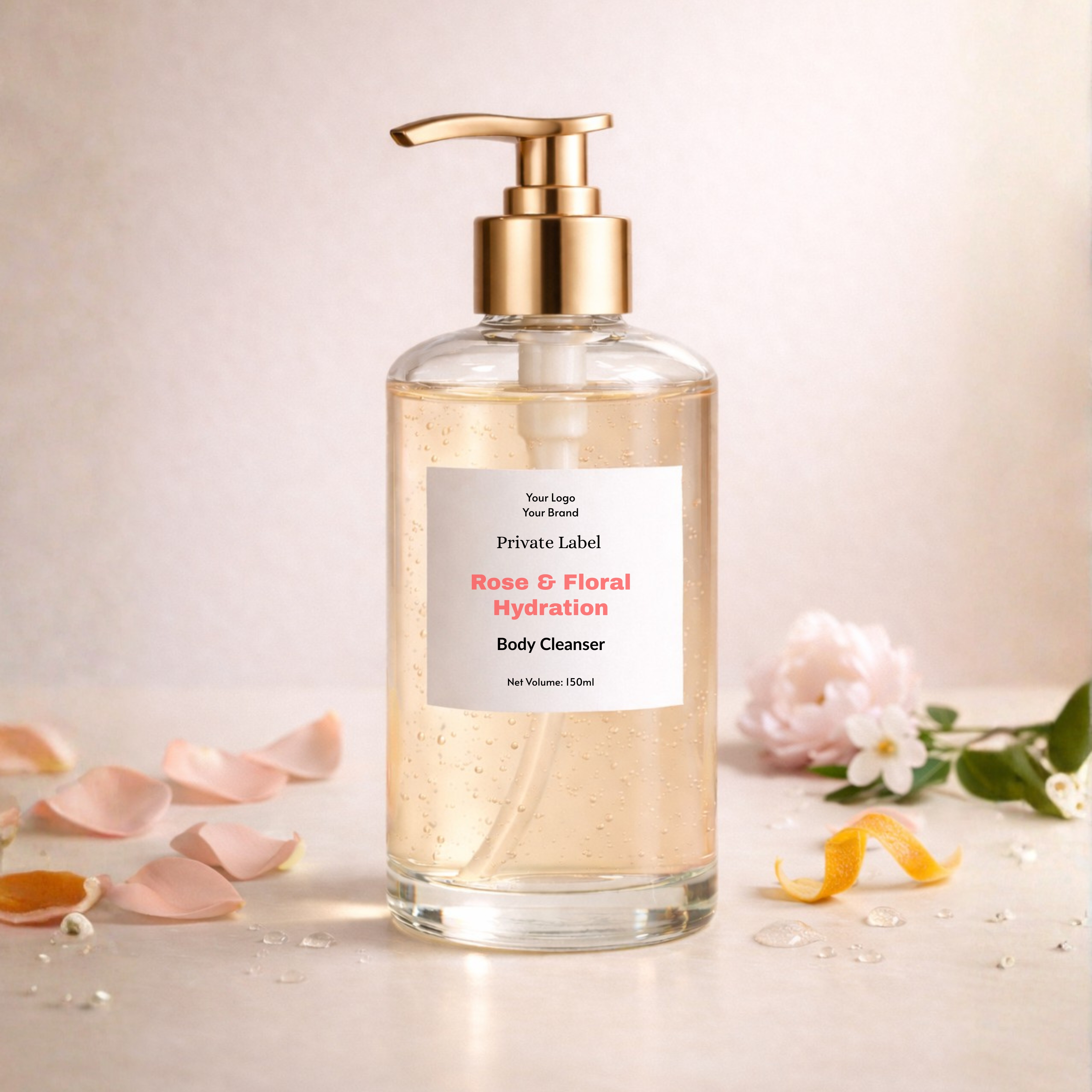 best rose and floral Hydration body wash supplier, best body products manufacturer, private label skincare suppliers 