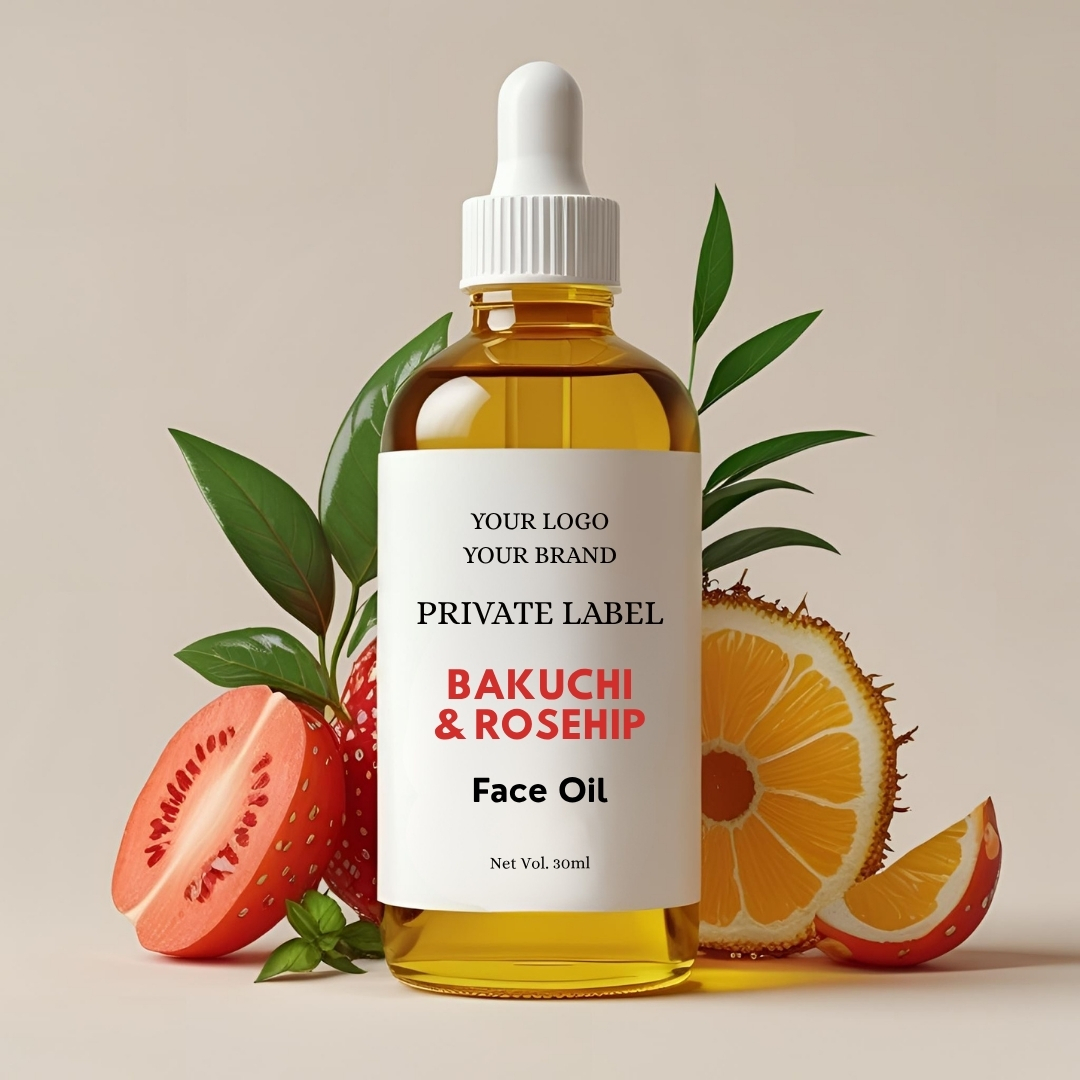 Private label Bakuchi and Rosehip face oil ,face oil manufacturer,face oil for acne treatment rosehip oil manufacturer